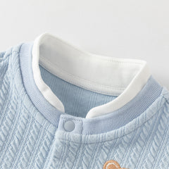 Dave&Bella Baby Boys Blue Turtle Long Sleeve Comfortable Soft Rompers