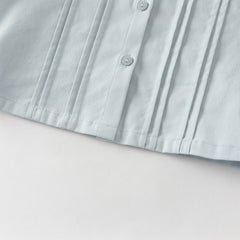 Dave&Bella Toddler Girls Light Blue Doll Collar Long Sleeve College-style Top Skirt Suits