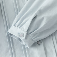 Dave&Bella Toddler Girls Light Blue Doll Collar Long Sleeve College-style Top Skirt Suits