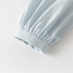 Dave&Bella Toddler Girls Light Blue Doll Collar Long Sleeve College-style Top Skirt Suits