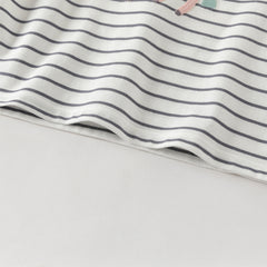 Dave&Bella Toddler Girls Fashion Navy Blue Striped Lightweight Cotton T-shirt Tops