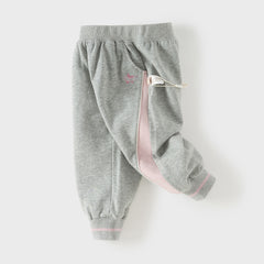 Dave&Bella Toddler Girls Navy Blue/Light Grey Loose Sports Casual Pants