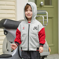 Dave&Bella Toddler Boys Casual Light Grey Outwear Long Sleeve Hooded Jackets