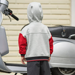 Dave&Bella Toddler Boys Casual Light Grey Outwear Long Sleeve Hooded Jackets