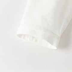 Dave&Bella Kids Boys Beige Turndown Collar Long Sleeve Cotton Shirts Tops