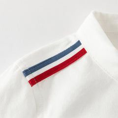 Dave&Bella Kids Boys Beige Turndown Collar Long Sleeve Cotton Shirts Tops