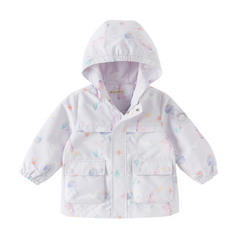 Dave&Bella Toddler Girls/Boys Multi-color Cute Print Outwear Hooded Jackets