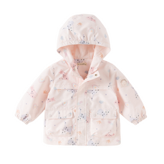 Dave&Bella Toddler Girls/Boys Multi-color Cute Print Outwear Hooded Jackets