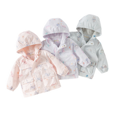 Dave&Bella Toddler Girls/Boys Multi-color Cute Print Outwear Hooded Jackets