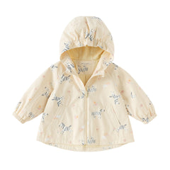 Dave&Bella Toddler Girls Yellow/Pink Playful Animal Print Outwear Lightweight Jackets