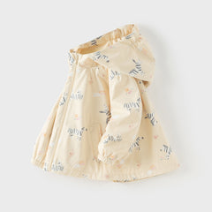Dave&Bella Toddler Girls Yellow/Pink Playful Animal Print Outwear Lightweight Jackets