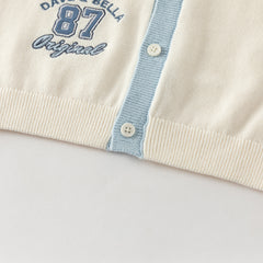 Dave&Bella Toddler Boys Casual Beige Soft Cotton Outwear Cardigans