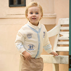 Dave&Bella Toddler Boys Casual Beige Soft Cotton Outwear Cardigans