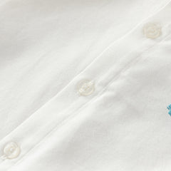 Dave&Bella Toddler Boys Gentle White Long Sleeve College-style Cotton Soft Shirt Tops