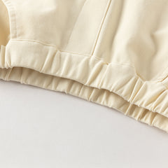 Dave&Bella Toddler Girls Versatile Beige Loose Straight-leg Pants