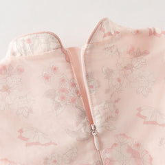 Dave&Bella Toddler Girls Chinese-style Pink Floral Print Turtle Mesh Birthday Dress