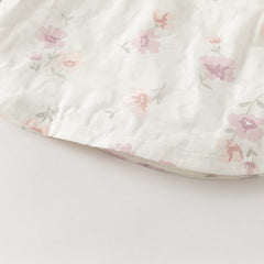 Dave&Bella Toddler Girls Purple Pink Floral Print Chinese-style Turtle Top Mesh Skirt Suits