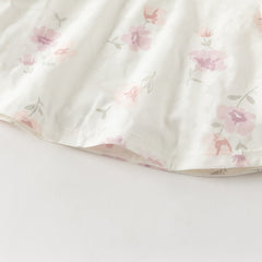 Dave&Bella Toddler Girls Purple Pink Floral Print Chinese-style Turtle Top Mesh Skirt Suits