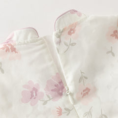 Dave&Bella Toddler Girls Purple Pink Floral Print Chinese-style Turtle Top Mesh Skirt Suits