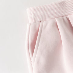 Dave&Bella Toddler Girls Sweet Peach Pink Hooded Rabbit-shaped Top Pant Suits