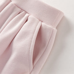 Dave&Bella Toddler Girls Sweet Peach Pink Hooded Rabbit-shaped Top Pant Suits