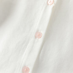 Dave&Bella Toddler Girls White Doll Collar Long Sleeve Breathable Cotton Shirts