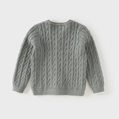 Dave&Bella Kids Boys Grey/Beige Breathable Cotton Sweater Cardigans