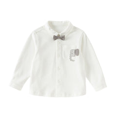 Dave&Bella Toddler Boys Formal White Cotton Shirt Tops