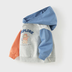 Dave&Bella Toddler Boys Blue Long Sleeve Hooded Sweatshirts