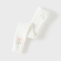 Dave&Bella Kids Girls Sweet White/Pink Flower Stretchable Slim Footed Tights Leggings