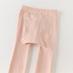 Dave&Bella Kids Girls Sweet White/Pink Flower Stretchable Slim Footed Tights Leggings
