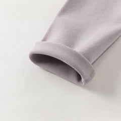 Dave&Bella Toddler Girls Purple/Grey Cute Bow Tie Soft Legging Pants