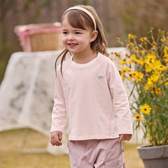 Dave&Bella Kids Boys/Girls Light Blue/Pink Classic Long Sleeve Comfortable T-shirt Tops