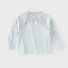 Dave&Bella Kids Boys/Girls Light Blue/Pink Classic Long Sleeve Comfortable T-shirt Tops