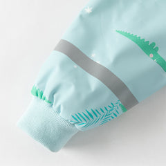 Dave&Bella Toddler Boys Blue Crocodile Print Outwear Long sleeve Hooded Jackets