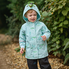 Dave&Bella Toddler Boys Blue Crocodile Print Outwear Long sleeve Hooded Jackets
