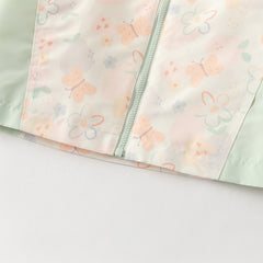 Dave&Bella Toddler Girls Orange/Pink Cute Print Outwear Waterproof Hooded Jacket