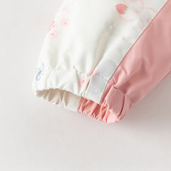 Dave&Bella Toddler Girls Orange/Pink Cute Print Outwear Waterproof Hooded Jacket