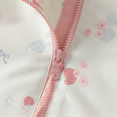 Dave&Bella Toddler Girls Orange/Pink Cute Print Outwear Waterproof Hooded Jacket