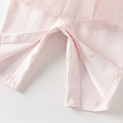 Dave&Bella Baby Girls Light Pink Cute Mesh Dress-style Rompers