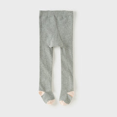 Dave&Bella Toddler Girls Light Grey/Dark Grey Formal Footed Tights