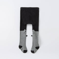 Dave&Bella Girls Autumn Black Cat Style Footed Tights Leggings