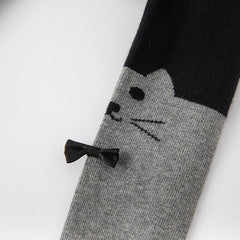 Dave&Bella Girls Autumn Black Cat Style Footed Tights Leggings