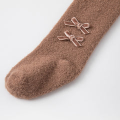 Dave&Bella Girls Autumn Brown/Dark Grey Outdoor Footed Tights Leggings