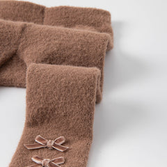 Dave&Bella Girls Autumn Brown/Dark Grey Outdoor Footed Tights Leggings