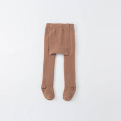 Dave&Bella Girls Autumn Brown/Dark Grey Outdoor Footed Tights Leggings