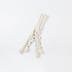 Dave&Bella Girls Autumn Light Grey Dot Stretchy Tights Leggings