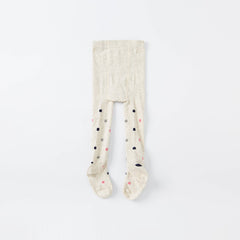 Dave&Bella Girls Autumn Light Grey Dot Stretchy Tights Leggings