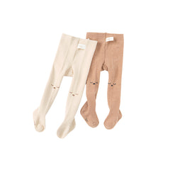 Dave&Bella Girls Autumn Beige/Light Brown Cute Footed Tights Leggings