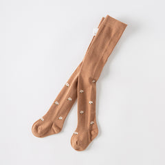 Dave&Bella Girls Autumn Coffee Brown Footed Tights Leggings